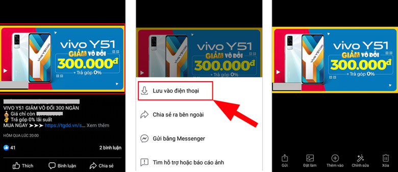 Cách tải ảnh từ Facebook về điện thoại Android