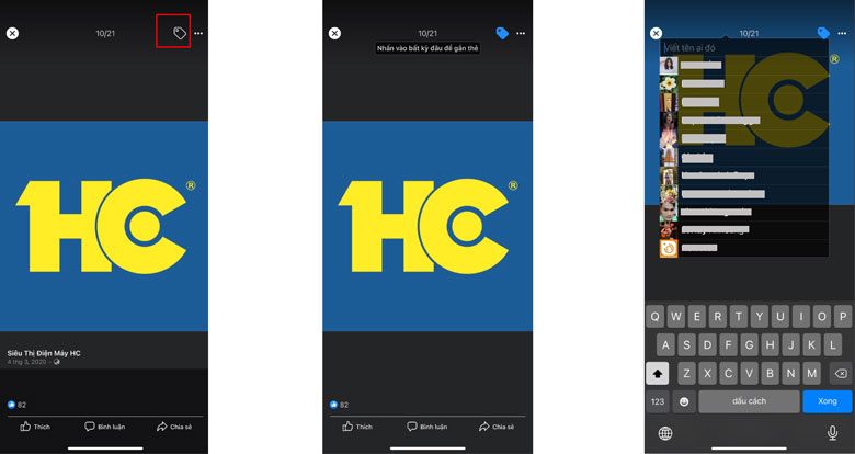 Cách tag bạn bè trên Facebook bằng điện thoại trong ảnh