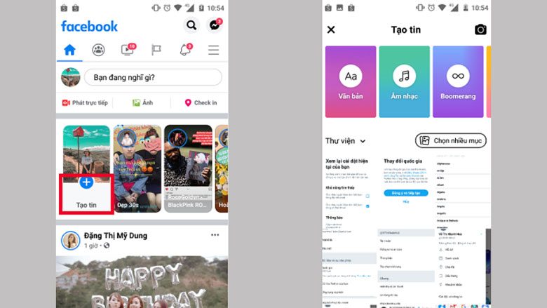 Cách tag bạn bè trên Facebook bằng điện thoại trong story: Bước 1