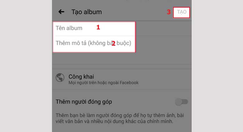 Cách tạo album ảnh trên Facebook bằng điện thoại: Bước 2