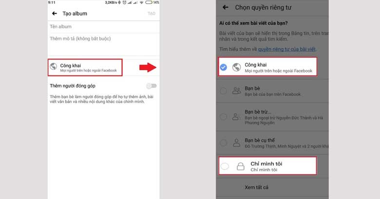 Cách tạo album ảnh trên Facebook bằng điện thoại: Bước 3