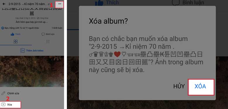 Cách xóa album ảnh trên Facebook bằng điện thoại: Bước 2