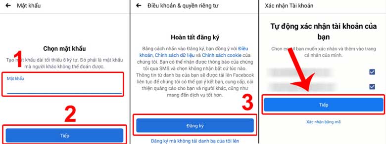 Cách lập Facebook bằng số điện thoại: Bước 5