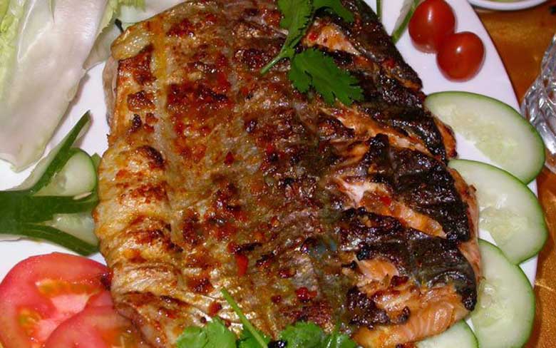 Cá tầm nướng thưởng thức thành phẩm