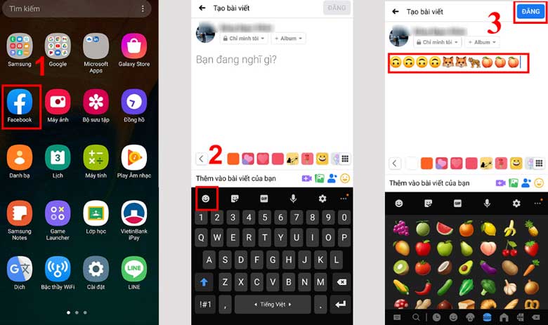 Cách viết icon Facebook trên điện thoại Android