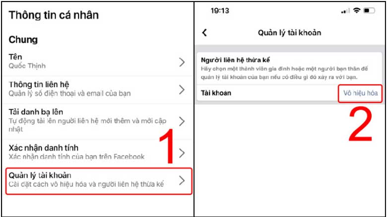 Cách khoá Facebook tạm thời trên điện thoại: Bước 3