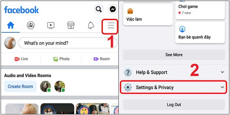 Cách cài Tiếng Việt cho Facebook trên điện thoại Android: Bước 1