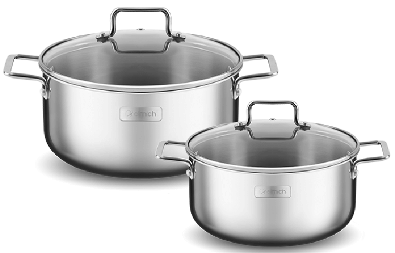 Bộ nồi inox cao cấp 3 lớp đáy liền Tri-max XR EL-3842 size 16, 20