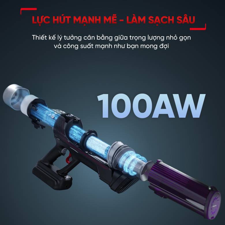 Máy húi bụi không dây Tefal X-force Flex 9.60 TY2039WO -Công suất hút 100AW