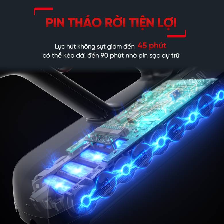 Máy húi bụi không dây Tefal X-force Flex 9.60 TY2039WO - Thời gian sử dụng lên đến 45 phút