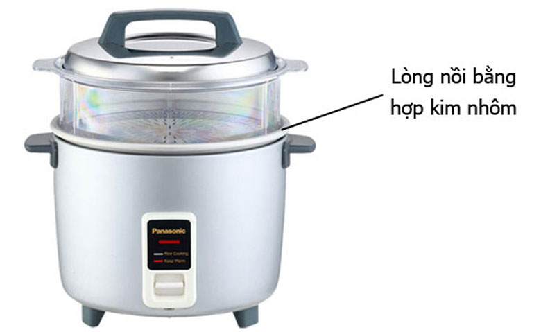 Nồi cơm điện Panasonic 1.8 lít SR-W18GSLRA từ hợp kim nhôm cao cấp.