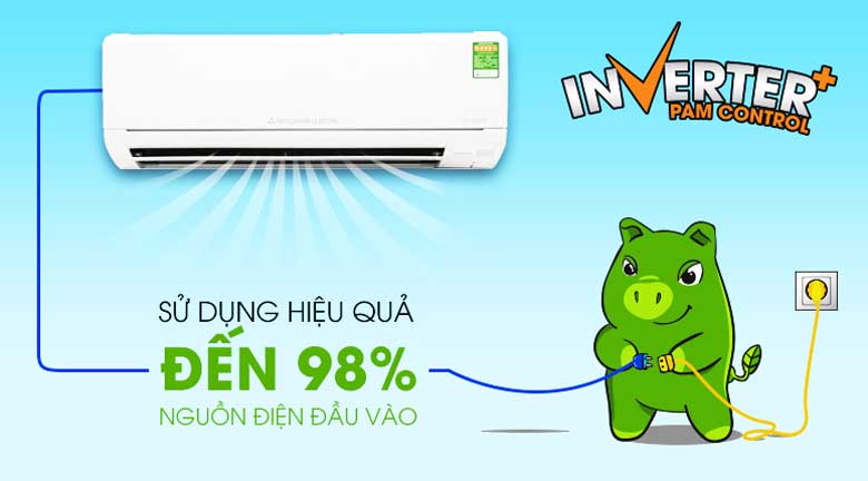 Điều hòa 2 chiều loại nào tốt: Điều hòa Mitsubishi 2 chiều Inverter 9000BTU MSZ-HL25VA