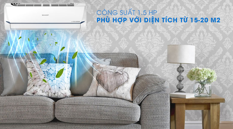 Máy lạnh Sharp không lạnh cách khắc phục với công suất phù hợp với diện tích phòng
