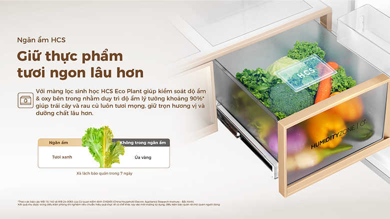 Tủ lạnh 4 cửa Aqua Inverter AQR-MA590XA(MC)U1 cân bằng độ ẩm