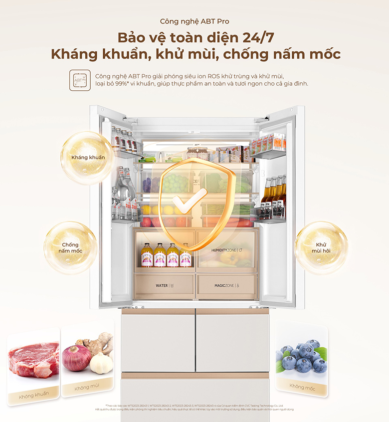 Tủ lạnh 5 cửa Aqua Inverter AQR-MA585XA(MC)U1 khử mùi