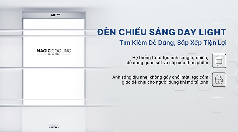 Tủ lạnh 4 cửa Aqua Inverter 522 lít AQR-MA600XA(KGL)U1 đèn chiếu sáng