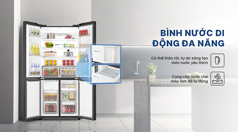 Tủ lạnh AQR-MA600XA(KGL)U1 có bình chứa nước di động