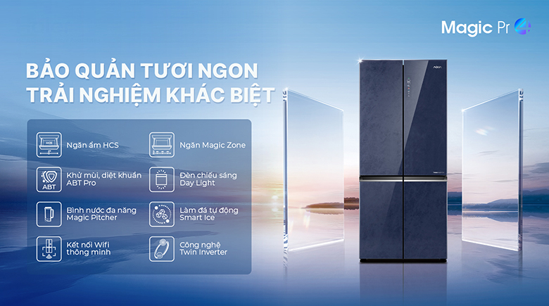 kích thước Tủ lạnh 4 cửa Aqua AQR-MA600XA(KGL)U1