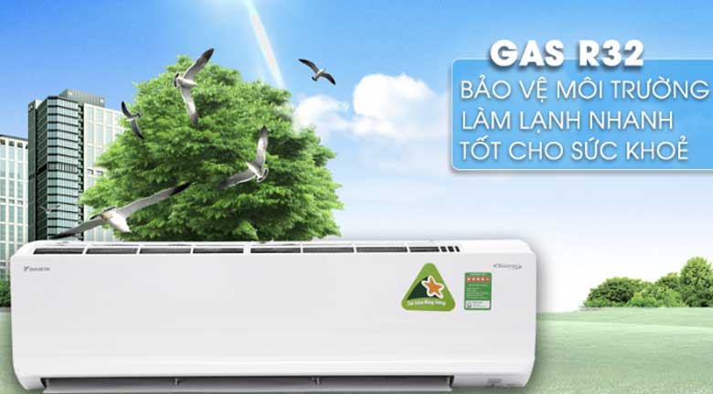 Điều hoà Daikin của nước nào: Sử dụng môi chất làm lạnh R-32