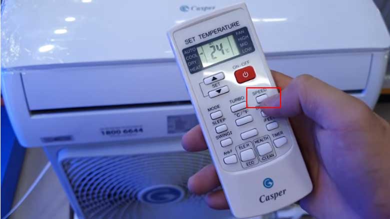 Cách sử dụng điều khiển điều hòa Casper: Cài đặt tốc độ quạt