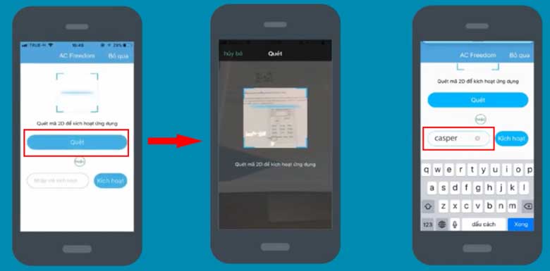 Cách bật điều hòa Casper không cần điều khiển bằng ứng dụng Ac Freedom: Bước 3