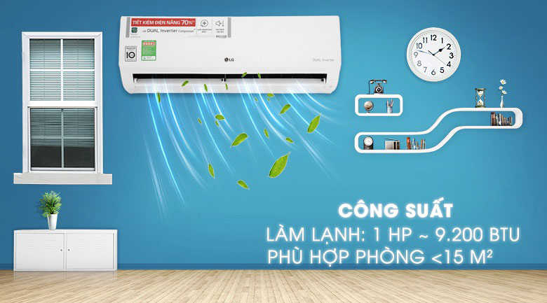 Máy lạnh LG không lạnh do việc lựa chọn sai công suất phù hợp với diện tích phòng