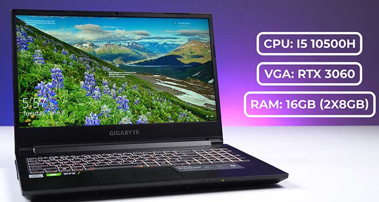 Laptop gaming dưới 30 triệu: Laptop Gigabyte Gaming G5 KC 5S11130SH