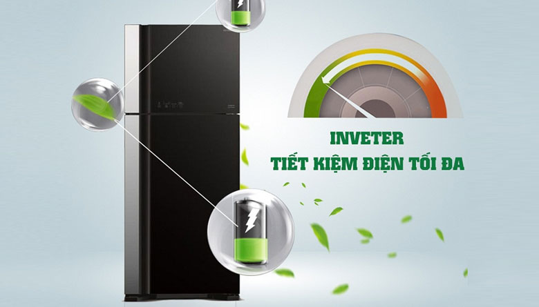 Tủ lạnh 2 cánh Hitachi Inverter 450 lít R-FG560PGV8(GBK)