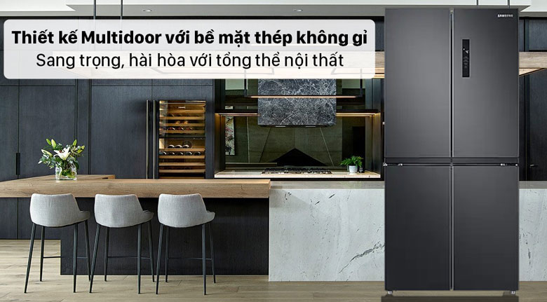 Tủ lạnh Samsung 4 cánh Inverter 488 lít RF48A4000B4/SV