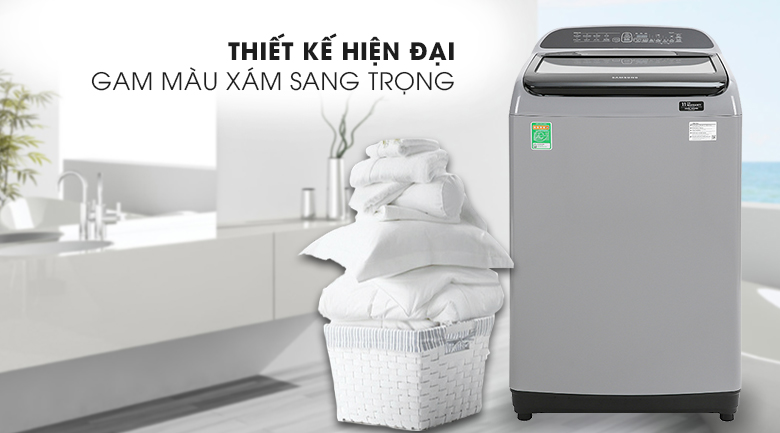 Máy giặt tốt giá rẻ Samsung Inverter 8.5 kg WA85T5160BY/SV lồng đứng