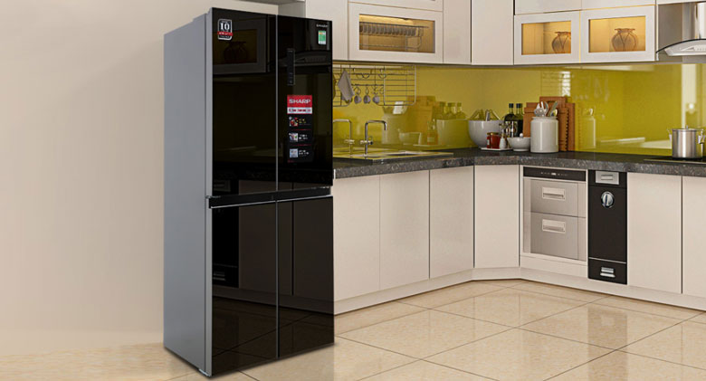 Tủ lạnh Sharp 4 cánh Inverter 362 lít SJ-FX420VG-BK