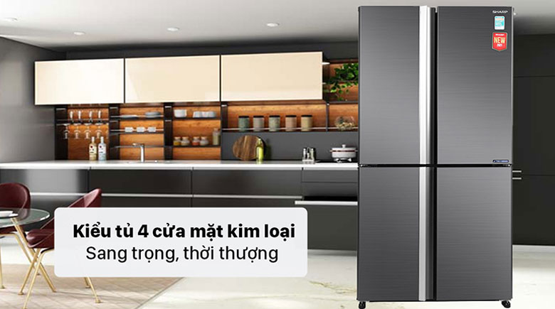 Tủ lạnh Sharp 4 cánh Inverter 520 lít SJ-FX600V-SL