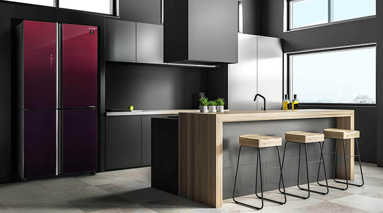 Tủ lạnh 4 cánh Sharp Inverter 520 lít SJ-FXP600VG-MR