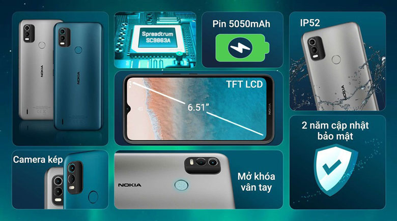 Điện thoại Nokia C21 Plus 3GB/64GB Xanh