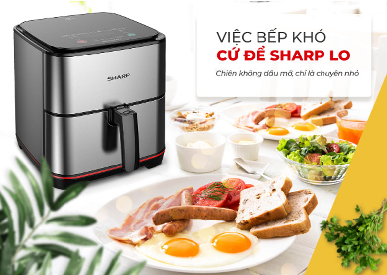 Nồi chiên không dầu Sharp 5 lít KF-AF50EV-ST - Nấu ăn nhanh chóng, tiện lợi hơn