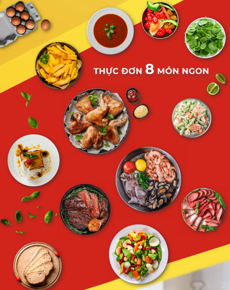 Nồi chiên không dầu Sharp 5 lít KF-AF50EV-ST - Tích hợp 8 thực đơn nấu sẵn