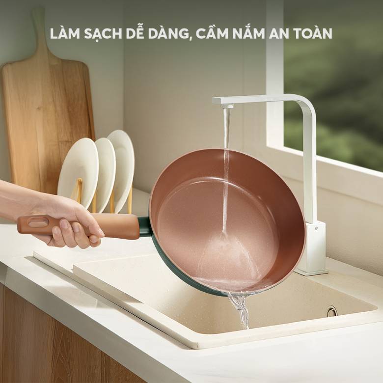 Chảo chống dính ceramic Elmich Harmony EL5986PT20 Size 20cm - Chống dính Ceramic thế hệ mới