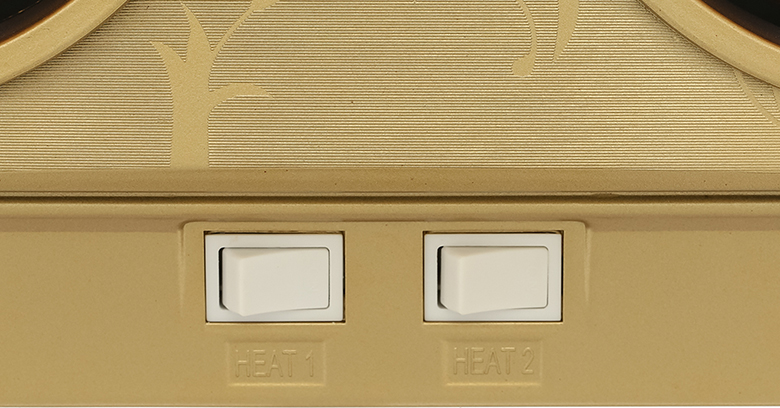 Đèn sưởi nhà tắm 2 bóng Benny BHT022X có công tắc cho từng bóng