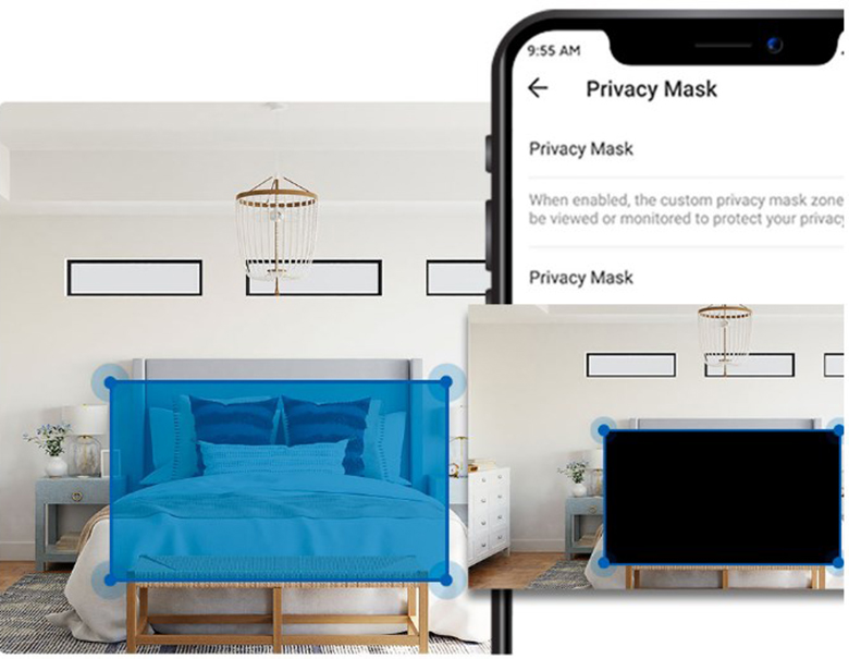 Camera AI WiFi TPLink Tapo C222 2K 4MP thiết lập vùng riêng tư