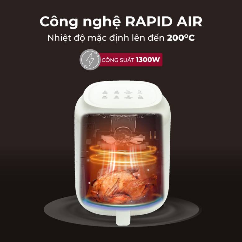 Nồi chiên không dầu Fujihome A3B 3.2 lít - Công nghệ Rapid Air