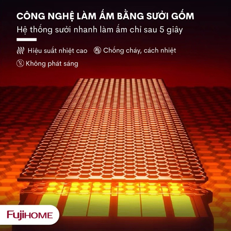 Quạt sưởi gốm FUJIHOME FH3000 công nghệ sưởi an toàn