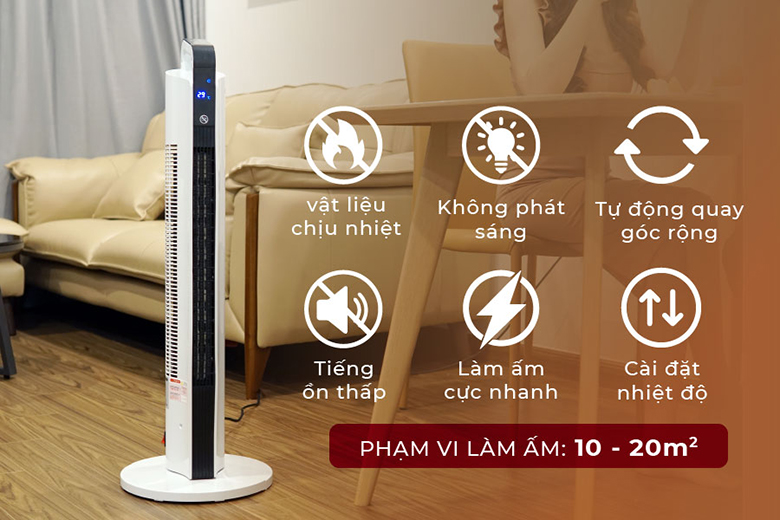Quạt sưởi gốm FUJIHOME FH2000 công nghệ sưởi an toàn
