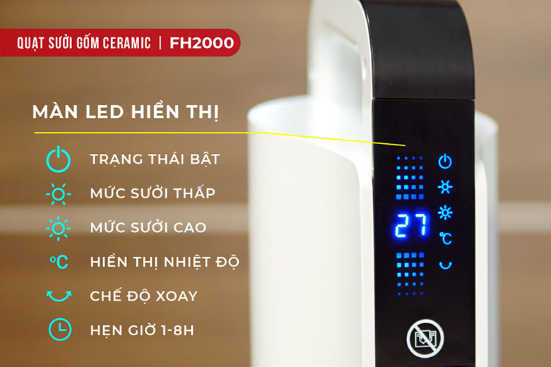 Quạt sưởi gốm FH2000 điều khiển cơ