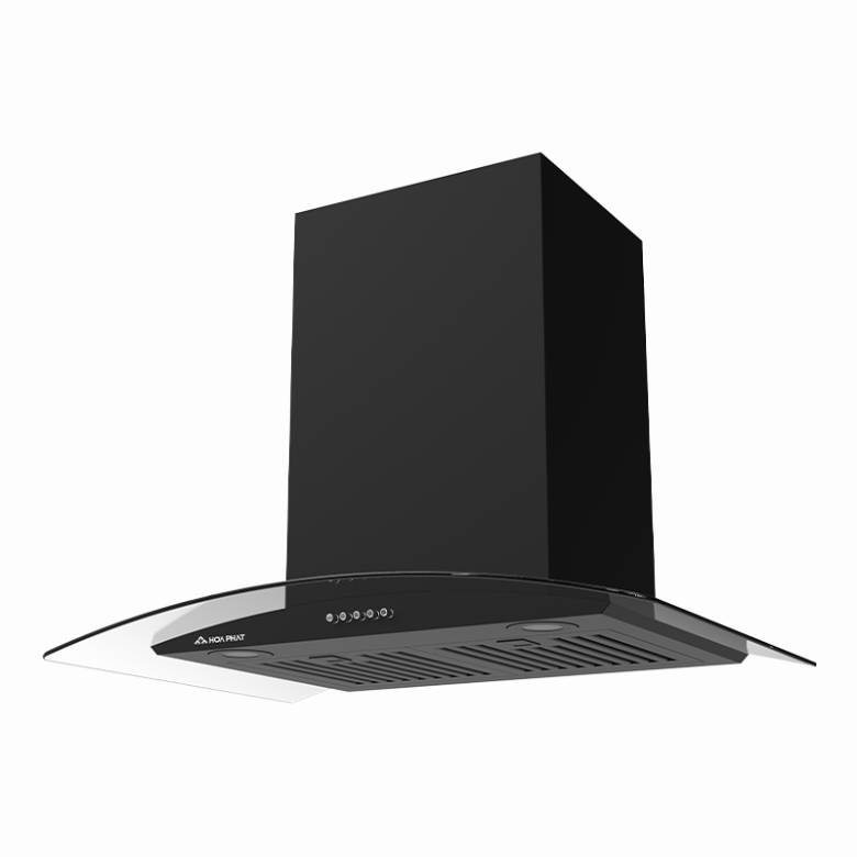 Máy hút mùi kính cong Hòa Phát HKH C0470H (Đen) - Bộ lọc than hoạt tính