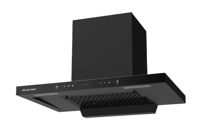 Máy hút mùi chữ T Hòa Phát HKH T0670H (đen) - Đèn LED và ống thoát khí 150mm