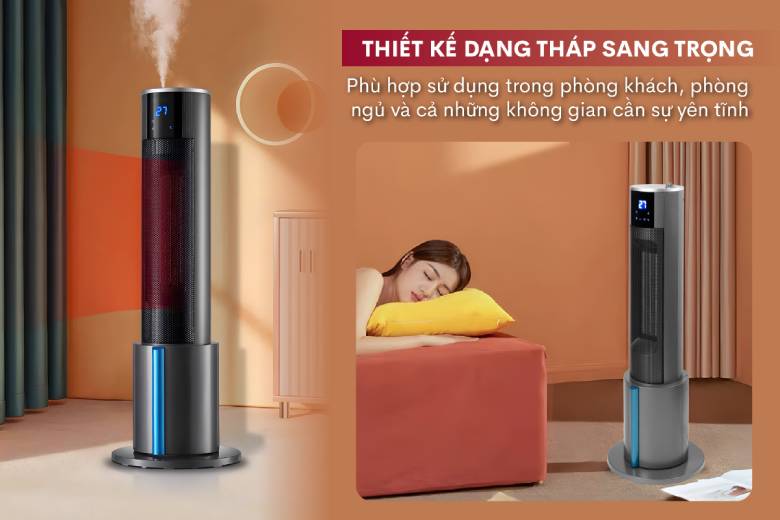  Quạt sưởi gốm tích hợp tạo ẩm FUJIHOME FH6000 - Thiết kế hiện đại, dễ sử dụng