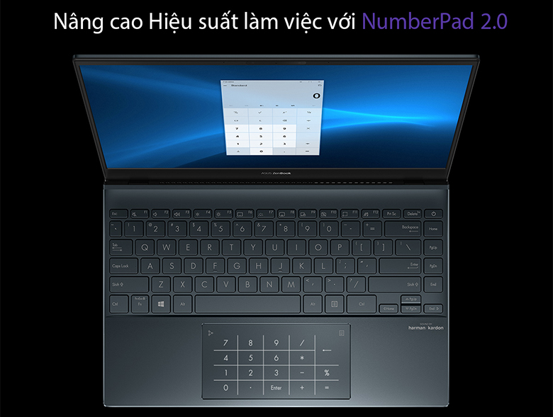 Laptop Asus ZenBook UX425EA-KI839W bàn phím có numberpad