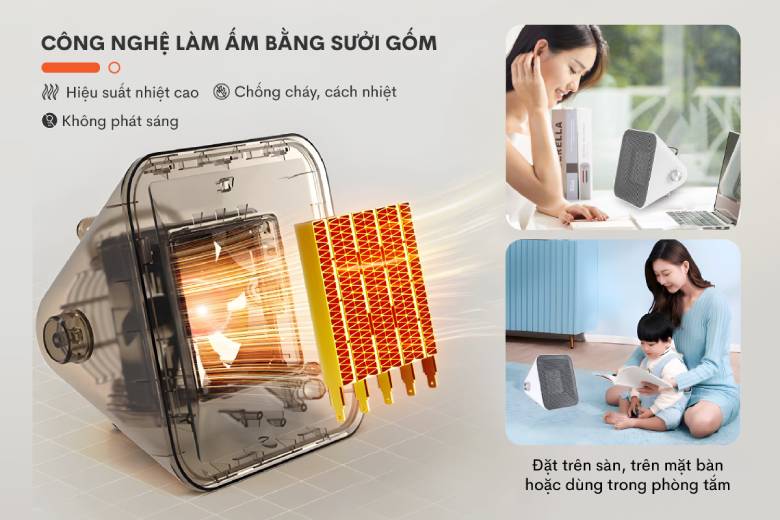  Quạt sưởi gốm FUJIHOME FH1100 - Công nghệ sưởi gốm