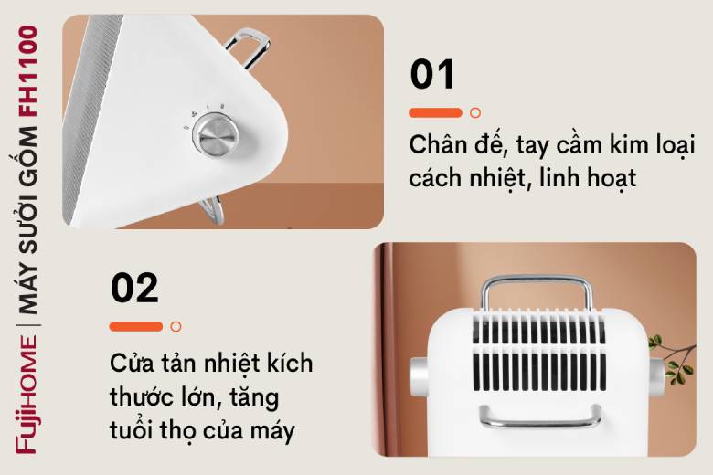  Quạt sưởi gốm FUJIHOME FH1100 dễ sử dụng