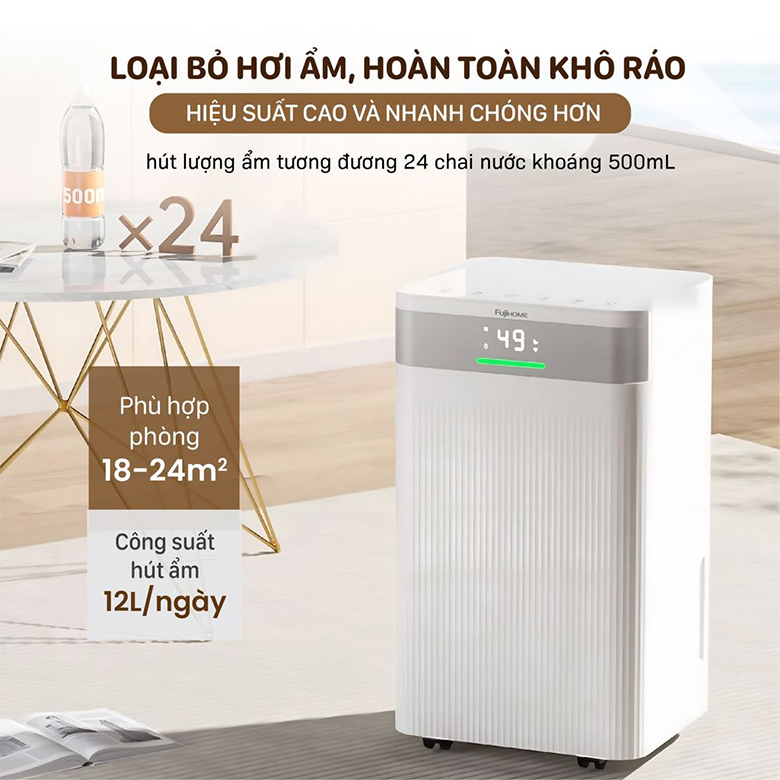 Công suất ổn định - Máy hút ẩm Fujihome DH12NW
